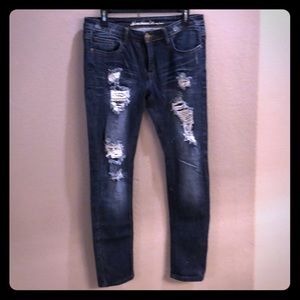 Machine Distressed Jeans